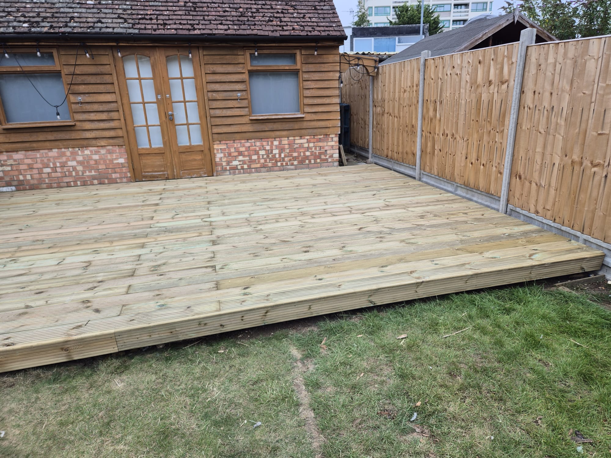 Timber decking installation by Boyde Landscaping.