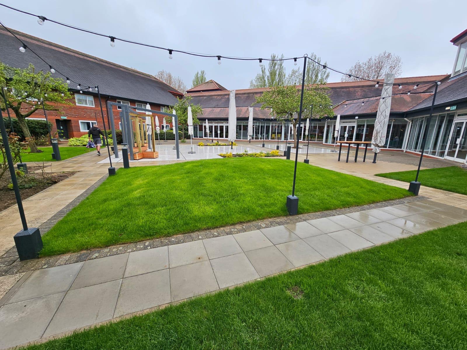 Commercial landscaping project by Boyde Landscapes in Bedfordshire.